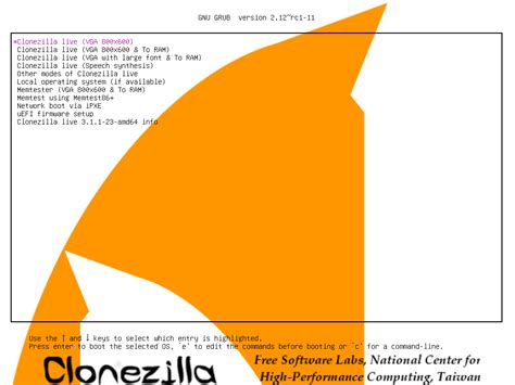 clonezilla live boot disk